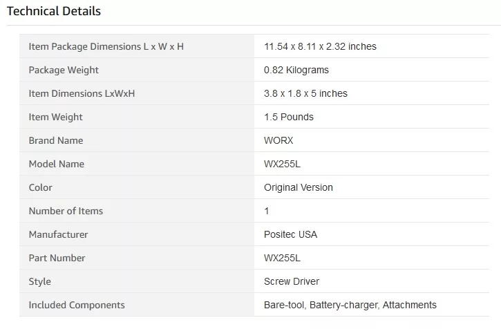 Overview of the WORX WX255L Screwdriver