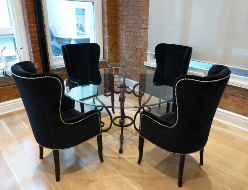 Wing-Back Dining Chairs With Arms