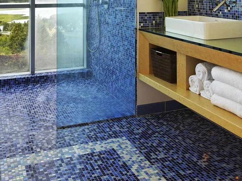 Recycled Glass Bathroom Flooring