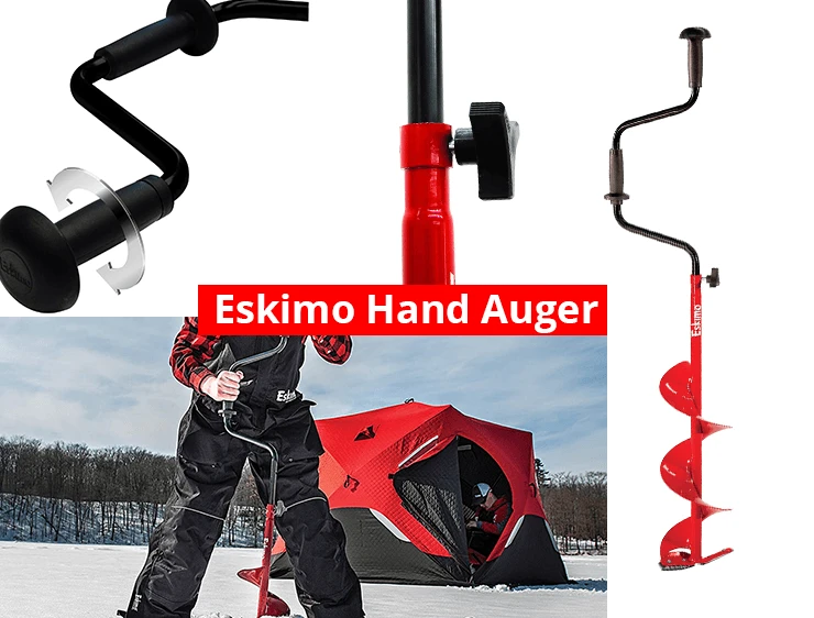 Eskimo Hand Auger With Dual Flat Blades, 6 - 8 Inch