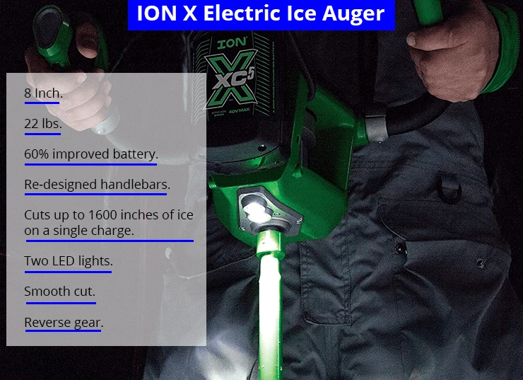 ION X 8-Inch Electric Ice Auger