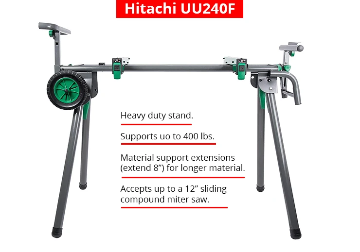 Hitachi UU240F | Fold And Roll Heavy-Duty Miter Saw Stand 