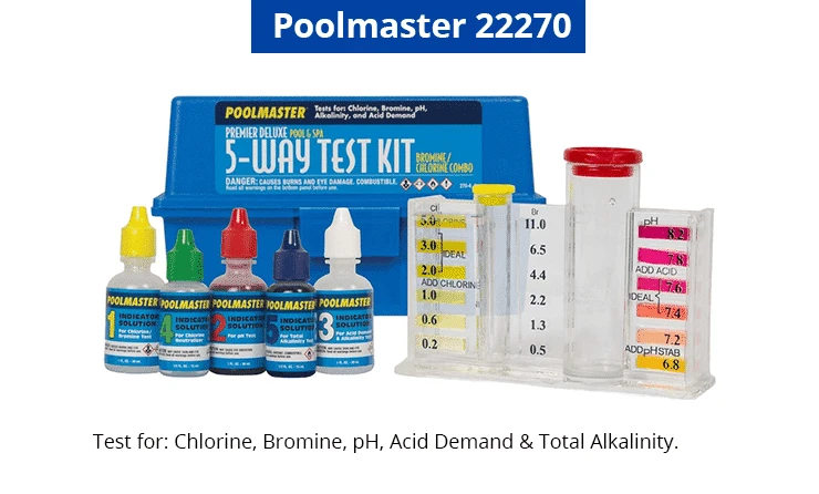  Poolmaster Water Chemistry Case (22270) Premiere Collection 5-Way Swimming Pool & Spa Test Kit, Small, Neutral 