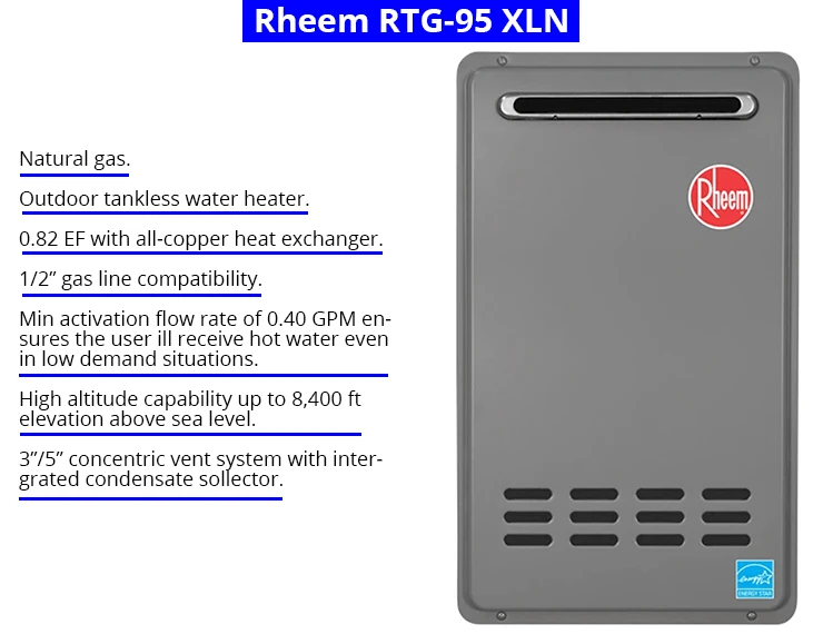Rheem RTG-95 XLN | Tankless Water Heater