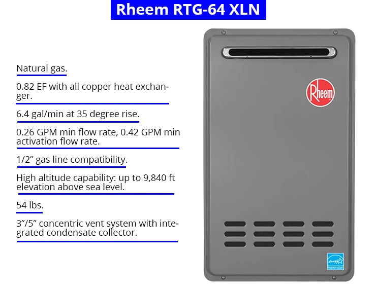 Rheem RTG-64 XLN | Tankless Water Heater