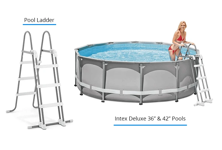 Intex Deluxe Pool Ladder With Removable Steps For 36-Inch And 42-Inch Wall Height Above Ground Pools