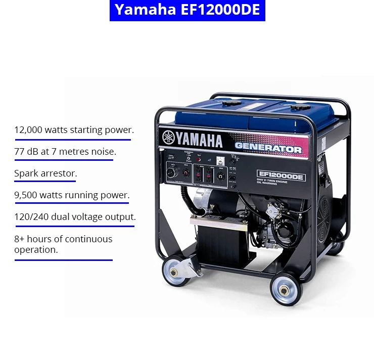 Yamaha EF12000DE | 12000W Portable Generator