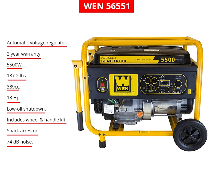 WEN 56551, 5000 Running Watts/5500 Starting Watts