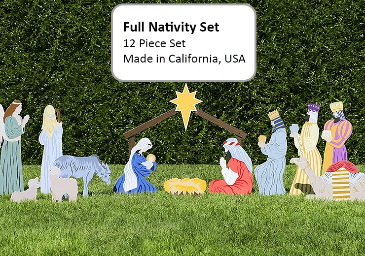 12 Piece Nativity Set | Outdoor Christmas Décor