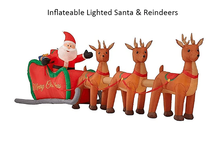 Lighted Santa & Reindeers | Christmas Outdoor Decorations