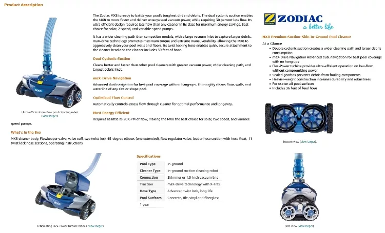 How Zodiac MX8 Suction-Side Pool Cleaner Work